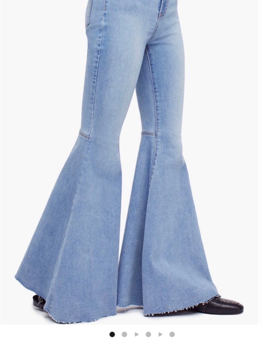 Free People Light Blue Flare Jeans with Dramatic Wide Legs